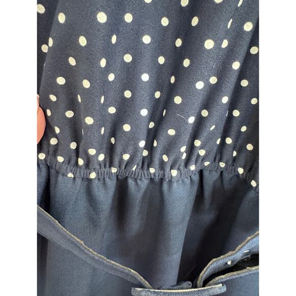 Vintage 1960 IGLWU made dress -Blue and White Polka Dot - Picture 8 of 15